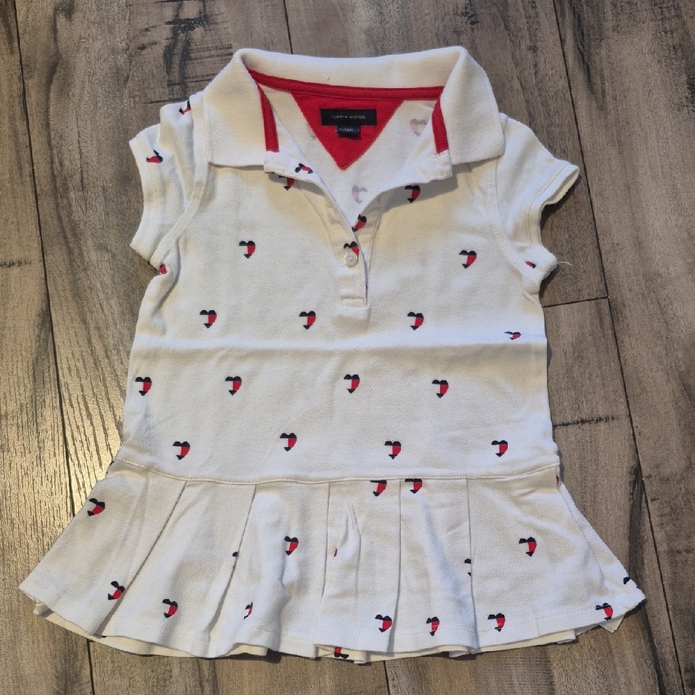 Tommy Hilfiger Kids Polo Dress with Red and Black Accents